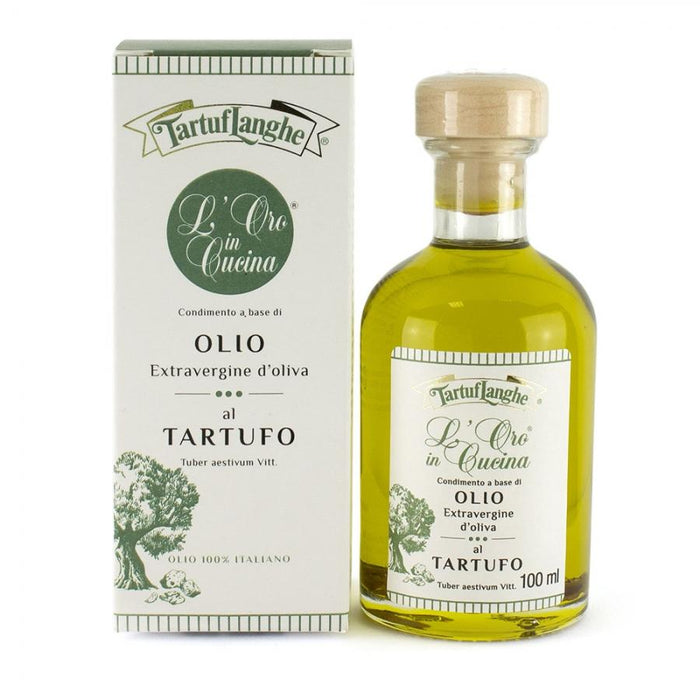 ORO IN CUCINA®: Dressing based on EXTRA VIRGIN OLIVE OIL with SLICES OF BLACK SUMMER TRUFFLE (Tuber aestivum Vitt.)