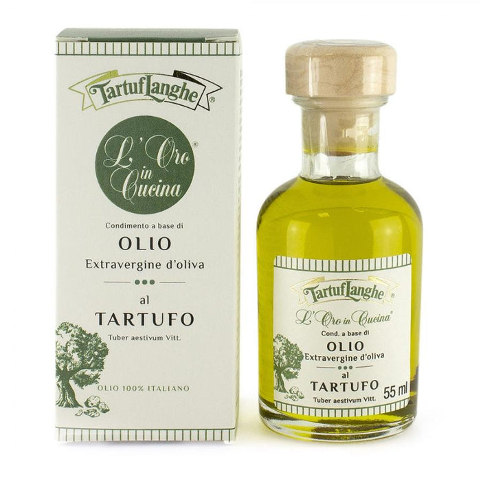 ORO IN CUCINA®: Condimento a base di OLIO EXTRAV. d'OLIVA con FETTINE DI TARTUFO NERO ESTIVO (Tuber aestivum Vitt.)